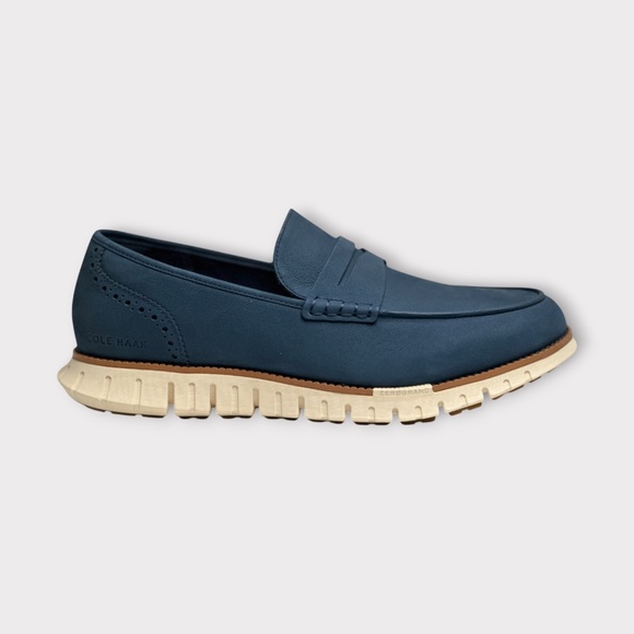 Mens Cole Haan Remastered Penny Loafer in Navy Blazer Nubuck. C40537 main image 2